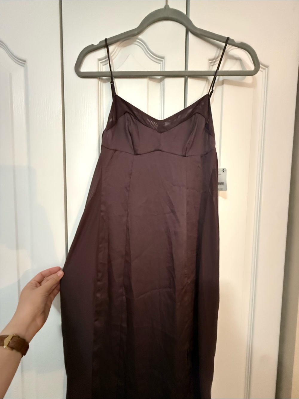 New Silky Plum Night Gown with Adjustable Straps